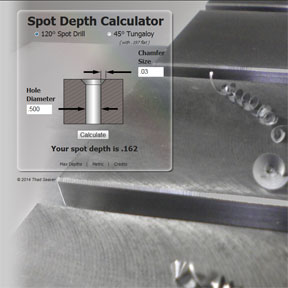 Spot depth calculator web app